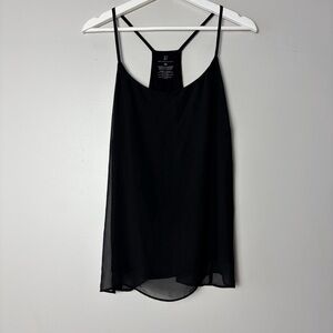 New York & Company Black Racerback Spaghetti Strap Tank Top Medium